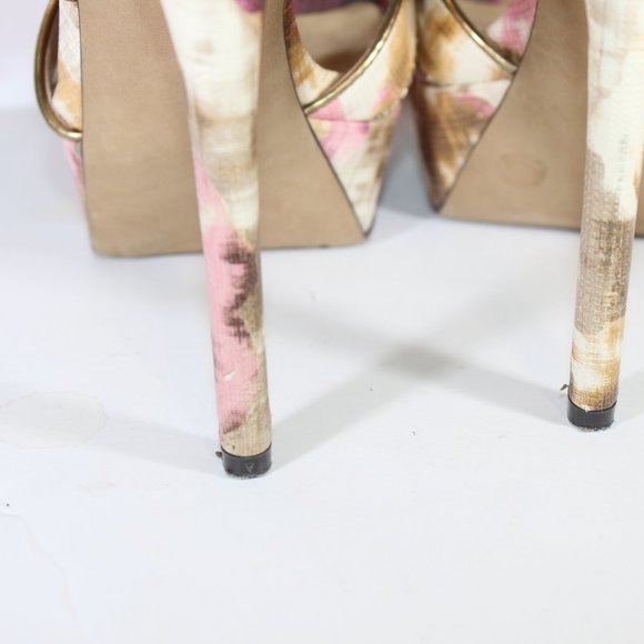 JESSICA SIMPSON Strappy Watercolour Floral Heel 6 - Picture 6 of 10